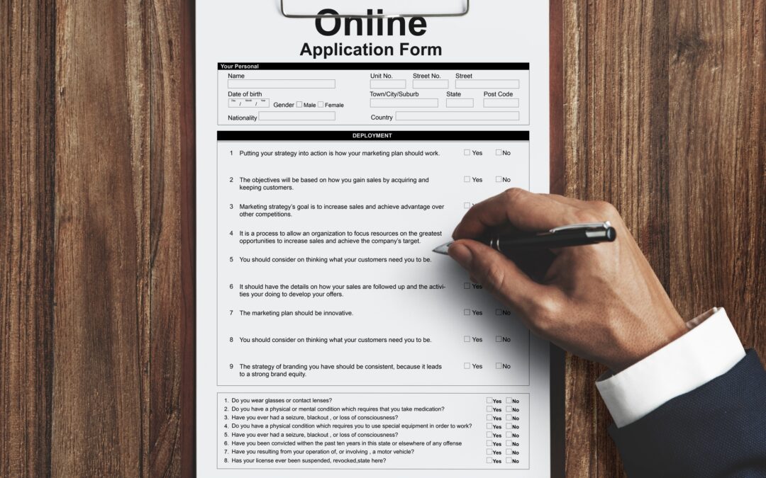 Online Application Form Info Detail Concept